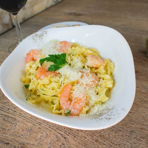 Pasta carbonara gamberetti