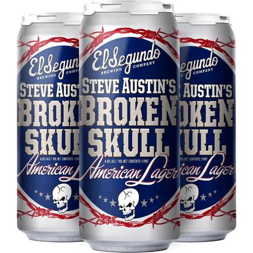 El Segundo Brewing Steve Austins Broken Skull American Lager Beer (4 x 16 fl oz)