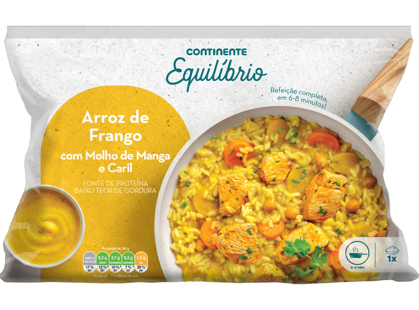 Arroz de Frango com Molho de Manga e Caril Continente Equilíbrio