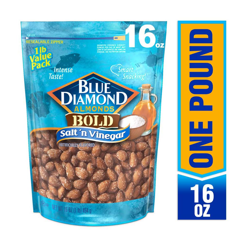 Blue Diamond Bold Almonds, Salt-Vinegar (16 oz)