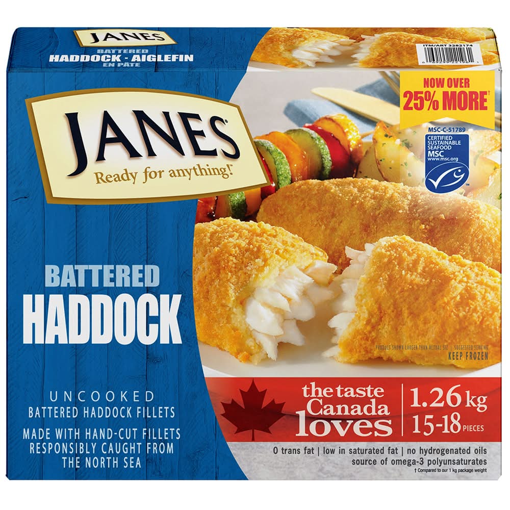 Janes - Aiglefin En Pâte 1,26 Kg / Janes Battered Haddock, 1.26 Kg