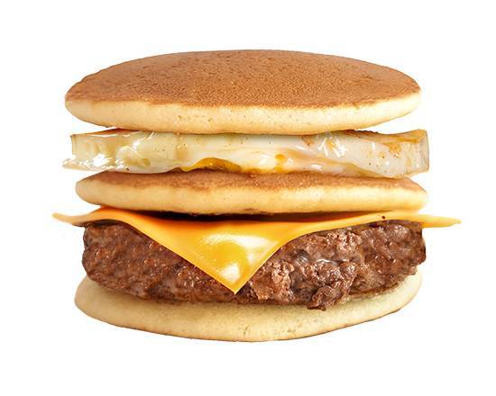 超厚牛肉起司蛋鬆餅堡Thick Beef with Cheese and Egg Pancake Burger
