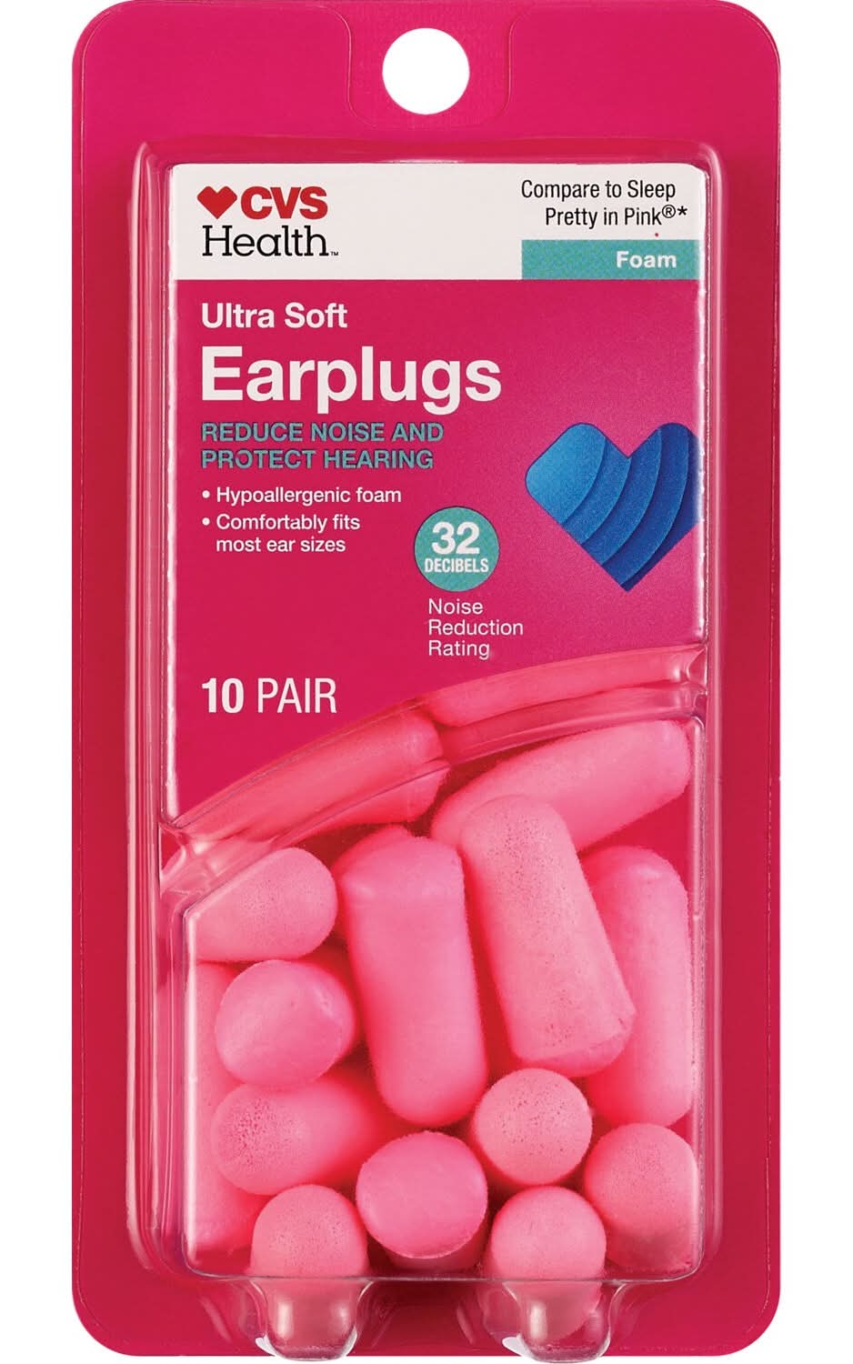 CVS Health Ultra Soft Earplugs, Pink (10 ct)