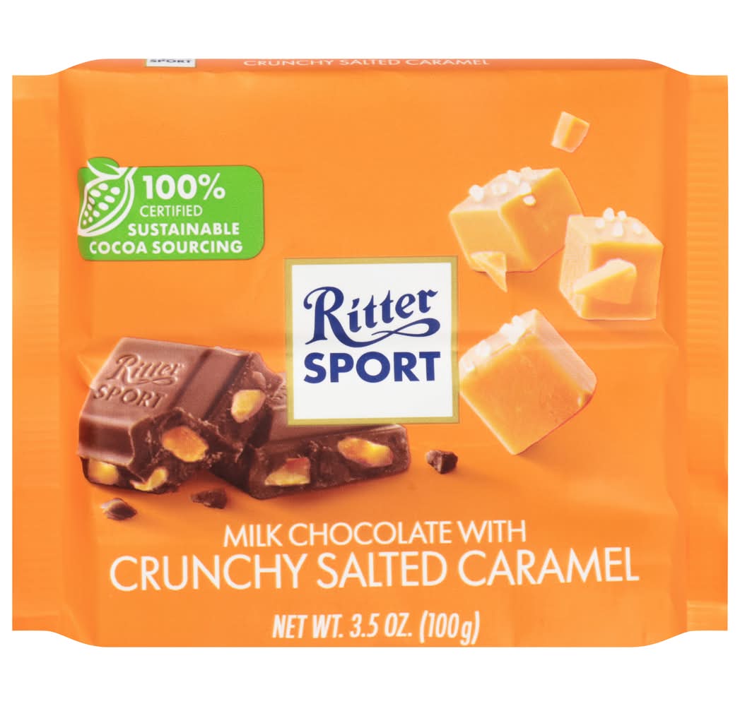 Ritter Sport Milk Chocolate, Crunchy Salted Caramel (3.5 oz)