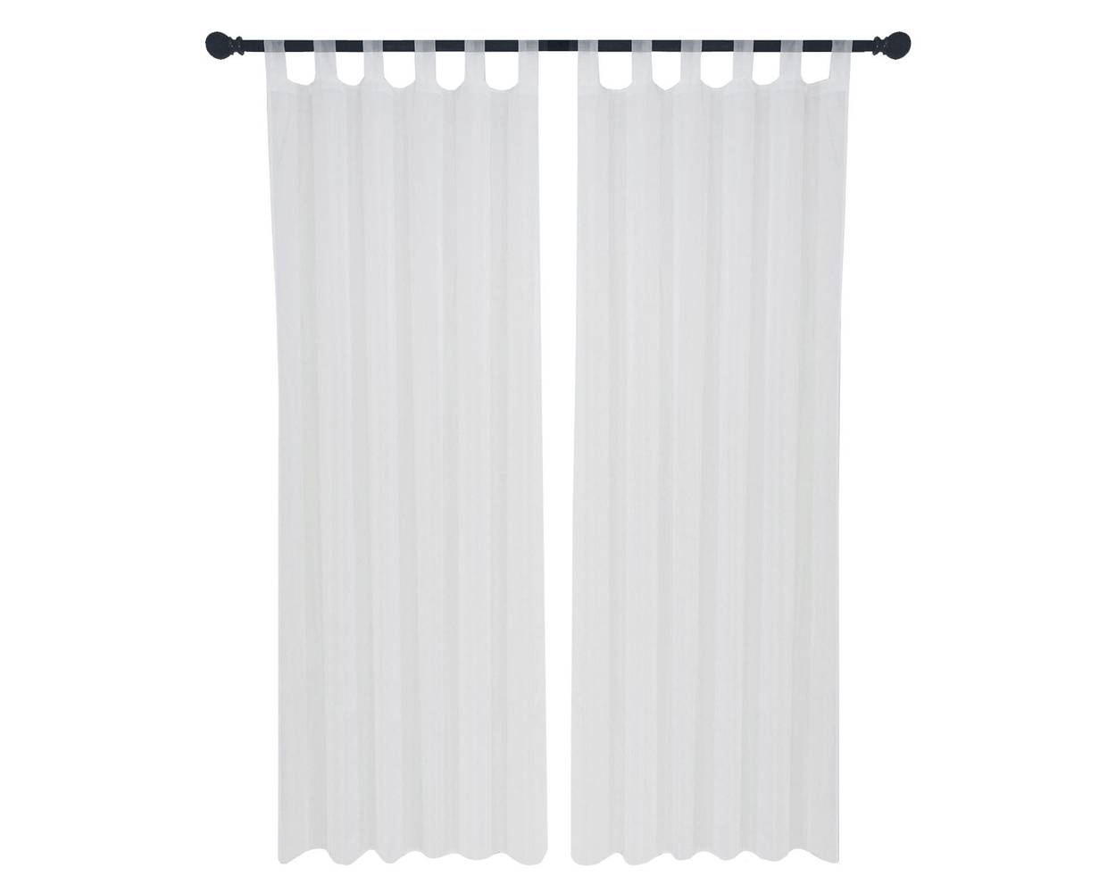 Cotidiana set cortinas velo liso blanco (140 x 230 cm)