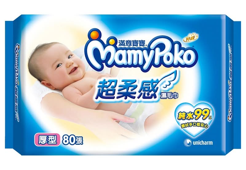 滿意寶寶濕毛巾棉柔厚型補充包 <80PC張 x 1 x 3Pack包>