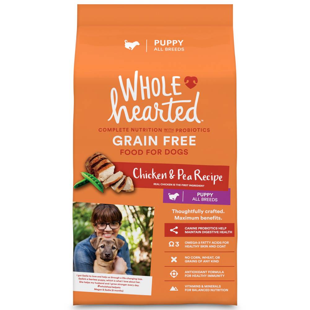 Whole hearted alimento natural para cachorro pollo y guisantes (costal 2.26 kg)