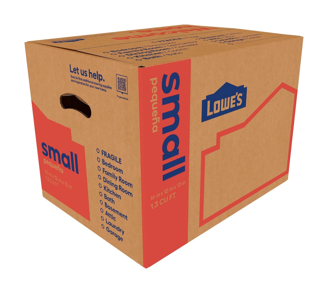 Lowe's 16-in W x 12-in H x 12-in D Classic Small Cardboard Moving Box with Handle Holes