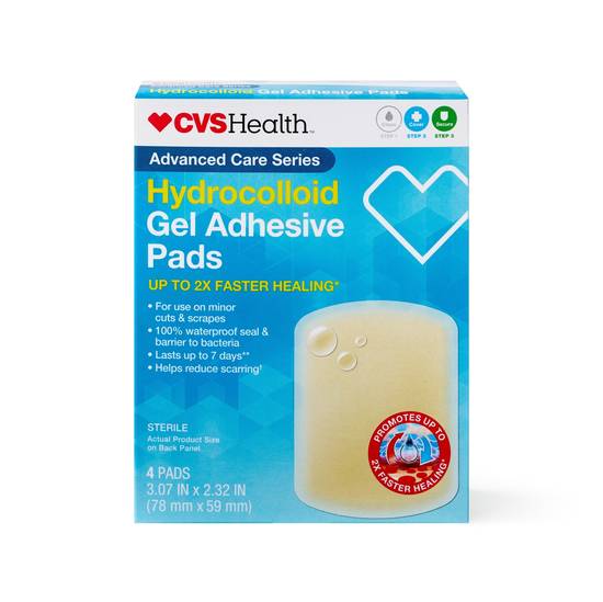 CVS Health Advanced Healing Hydrocolloid Bandages, 3 IN x 2.3 IN, 4CT