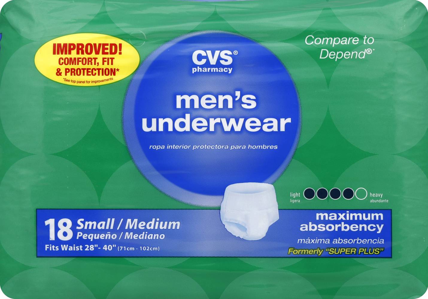 CVS Pharmacy Men's Pharmacy Underwear, Small/Medium (18 ct)