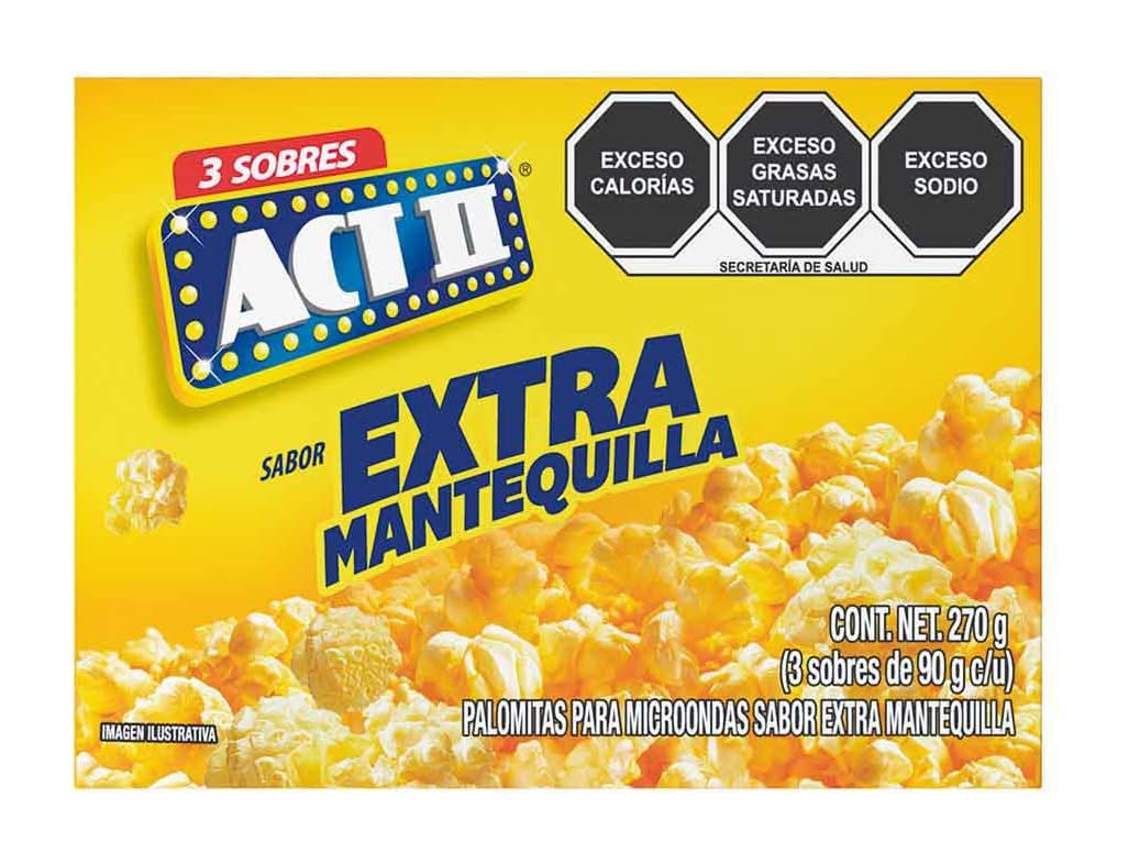 Act II · Palomitas para microondas, extra mantequilla (3 x 90 g)