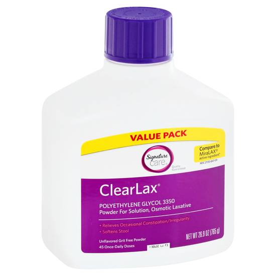 Signature Care Clearlax Polyethylene Glycol 3350 Laxative