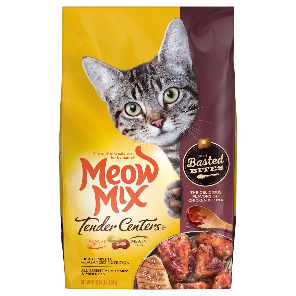 Meow Mix Tender Centers Chicken & Tuna Basted Bites Cat Food (3 lbs)