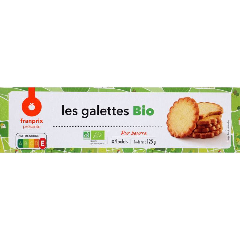 Biscuits Galettes pur beurre Bio Marché Franprix bio 250g