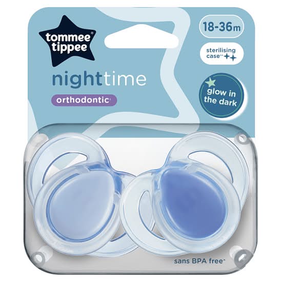 Tommee Tippee Night Time Orthodontic Soothers For 18 To 36 Months (2 pack)