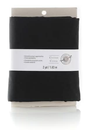 Loops & Threads Cotton Fabric Bundle, 1.8 m x 109.22 cm, Black