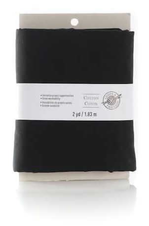 Loops & Threads Cotton Fabric Bundle, 1.8 m x 109.22 cm, Black