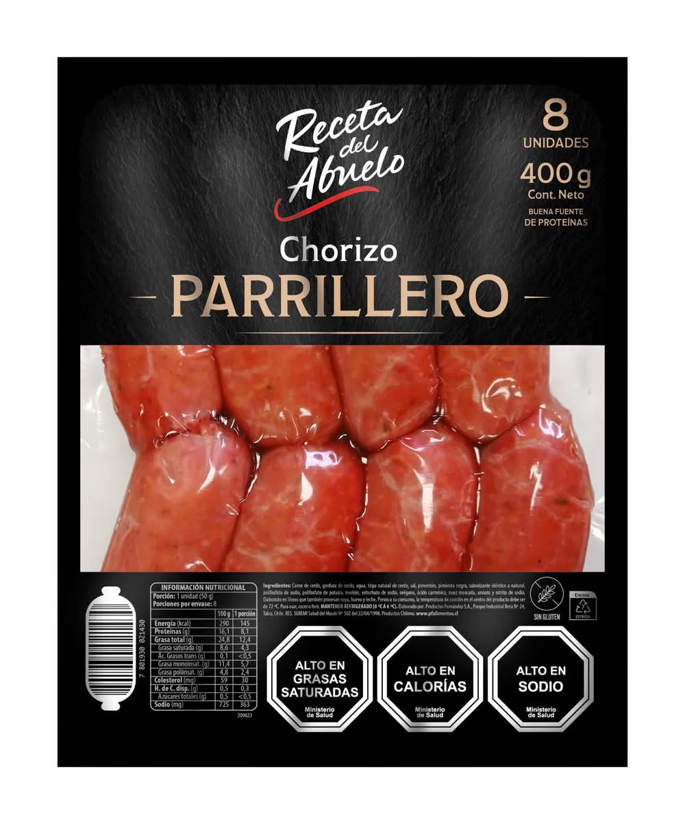 Receta del Abuelo · Chorizo parrillero prémium (8 un)