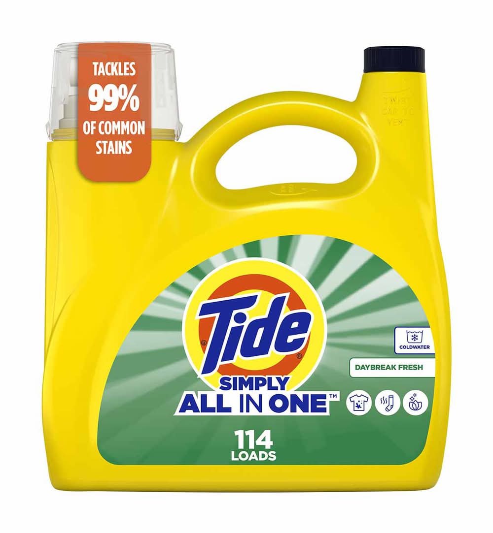 Tide Simply All-In-One Liquid Laundry Detergent Daybreak Fresh Scent 114 Loads 151 Fl Oz