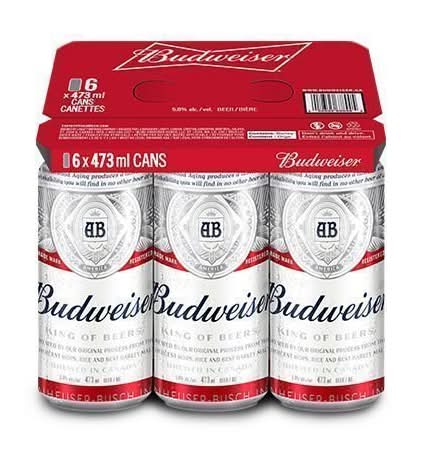Budweiser Lager Beer (6 x 473 ml)