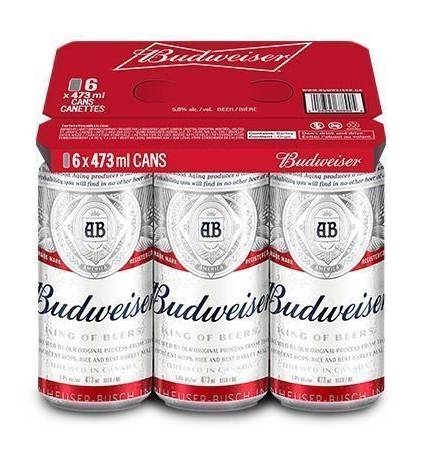 Budweiser Beer Cans (6 x 473 ml)