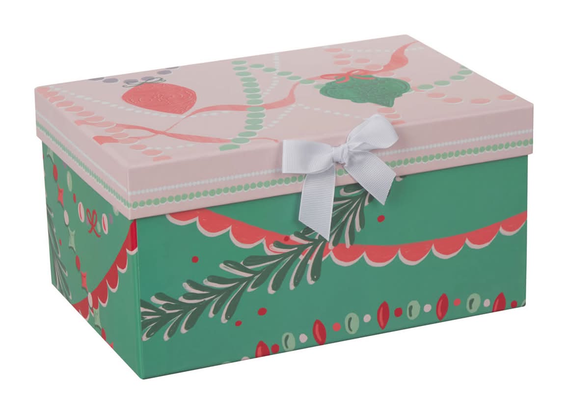 Christmas Printed Rectangular Gift Box, L