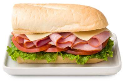 Deli Honey Ham And Swiss Cheese White Sub Sandwich - Each (430 Cal)