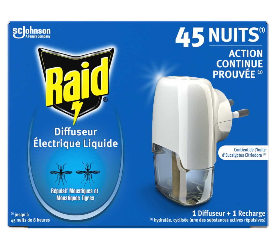 Raid - Diffuseur de liquide électrique pour 45 nuits (32ml)