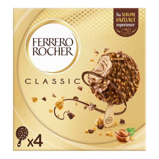 FERRERO - Bâtonnets glacés - Goût noisette chocolat au lait x4 - 4x50g