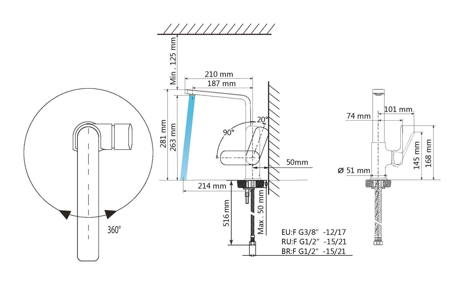 Torneira de bancada cromada Delinia Remix