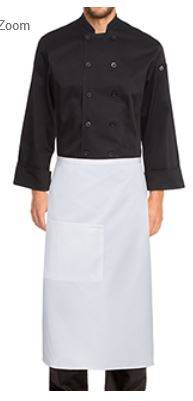 Chef Works - Bistro Apron, 27"L x 26"W, reversible, 3-pockets, black, one size