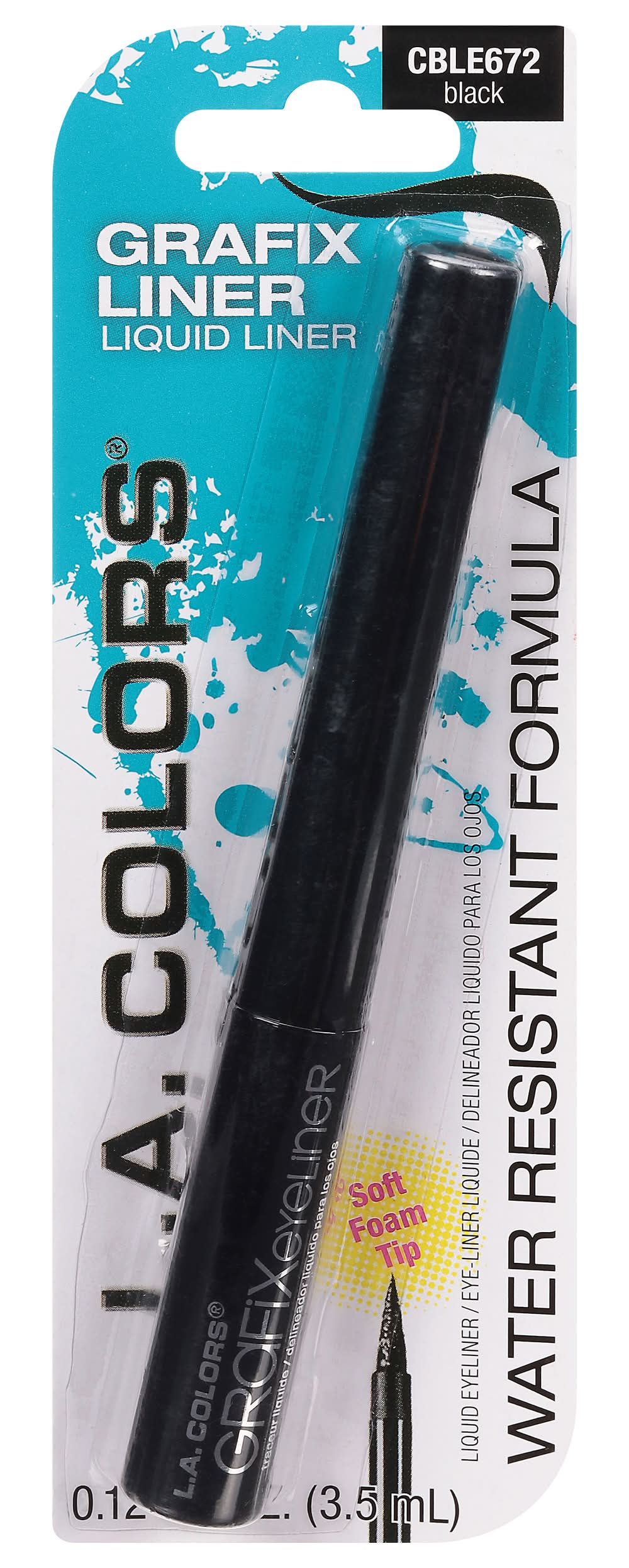 L.A. Colors Grafix Liquid Liner, Cble672 Black (0.12 fl oz)