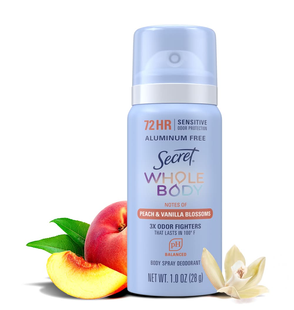 Secret Whole Body Sensitive Deodorant, Peach - Vanilla Blossom (1 oz)
