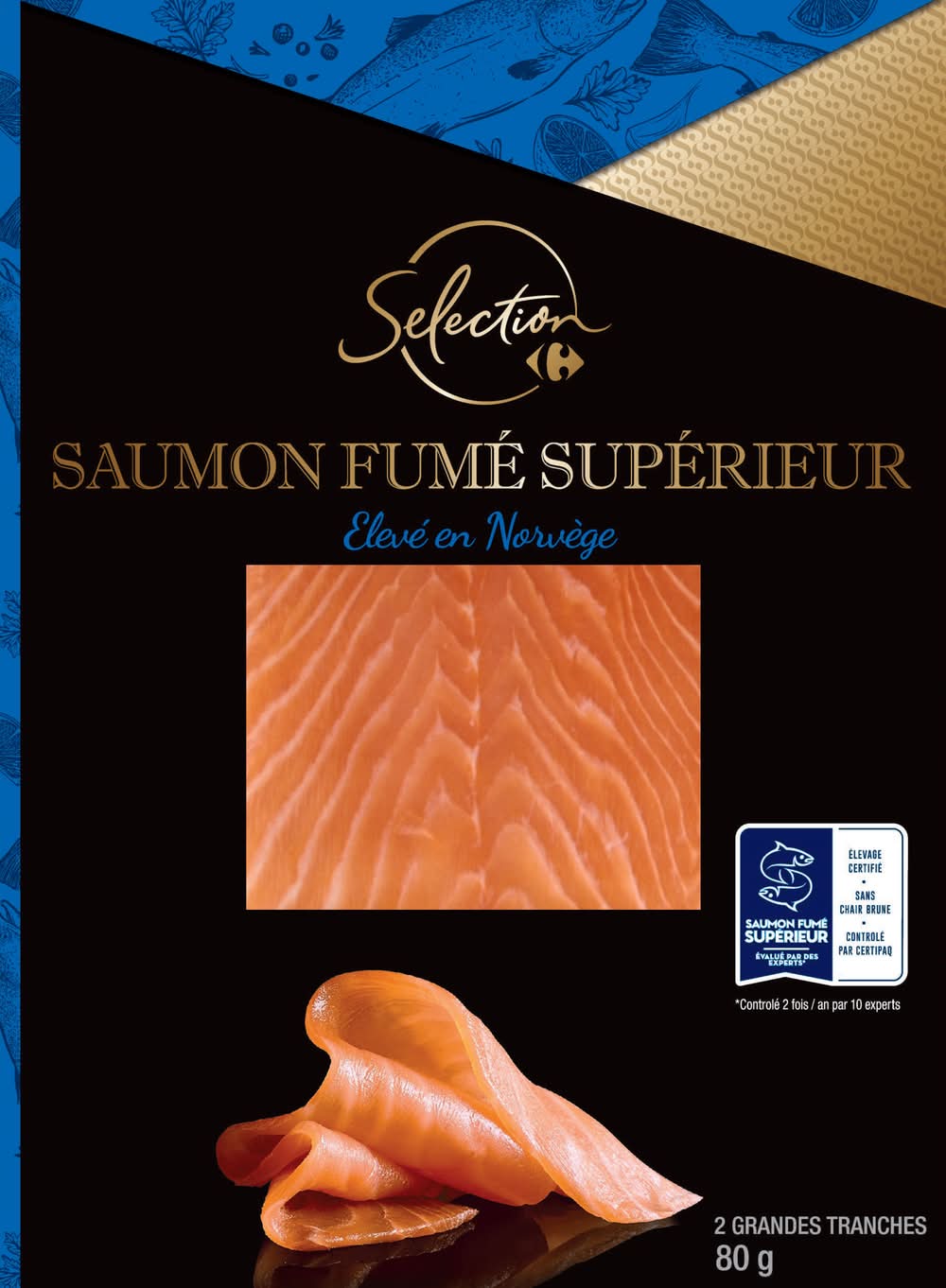 Carrefour Sélection - Saumon fumé supérieur élevé en norvège (2)