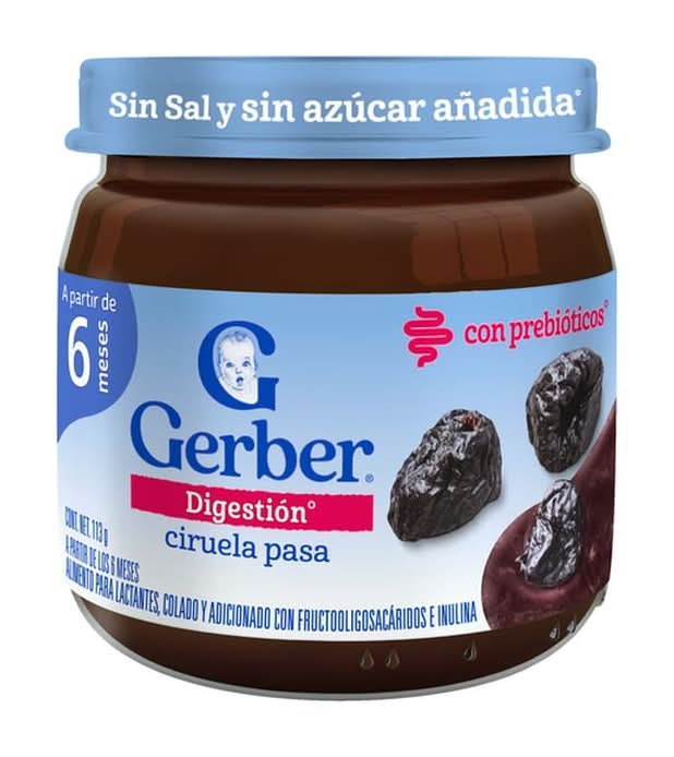 Gerber · Papilla para bebé, ciruela pasa, Etapa 2 (113 g)