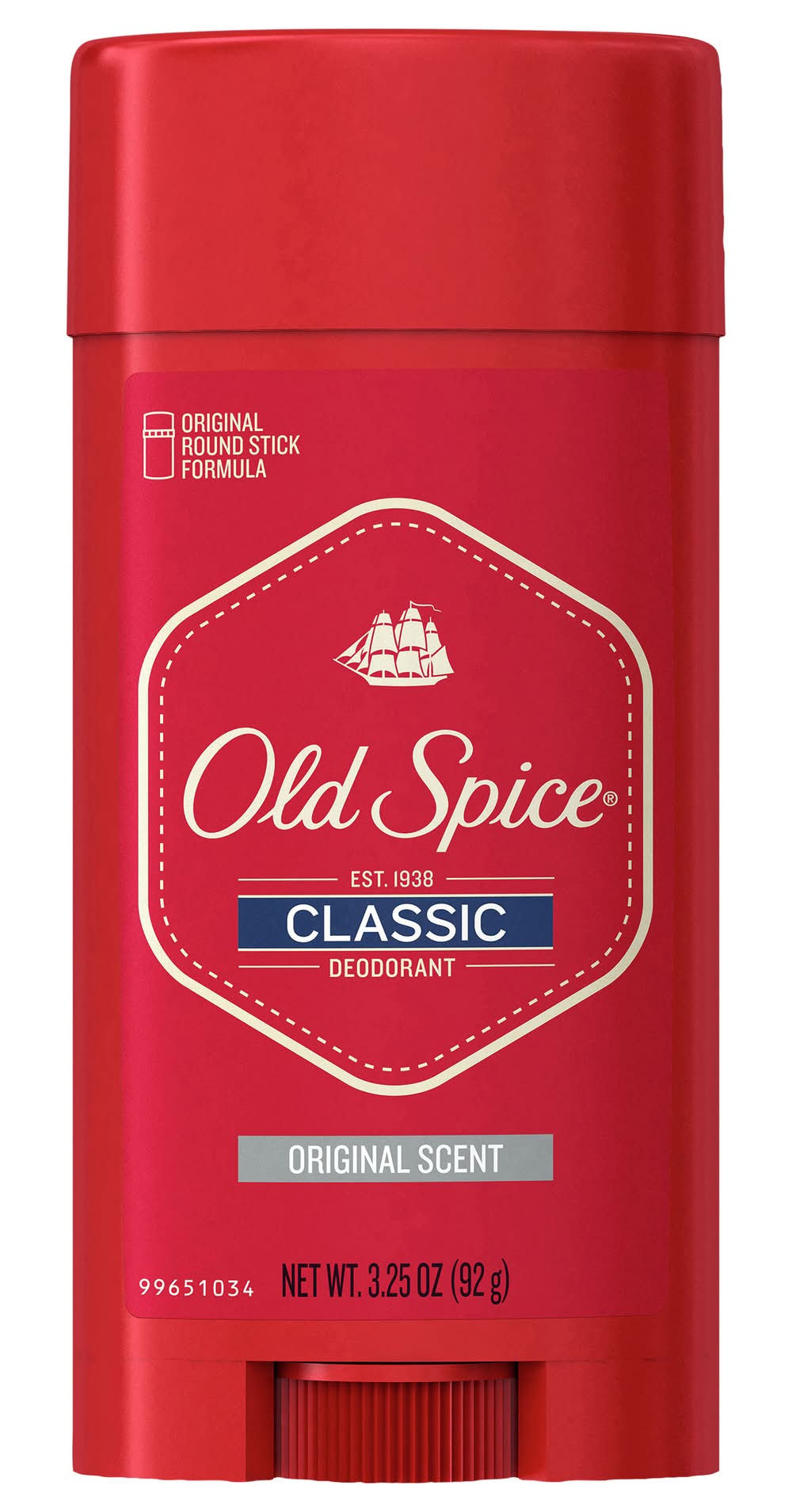 Old Spice Original Scent Classic Deodorant, Men (3.3 oz)
