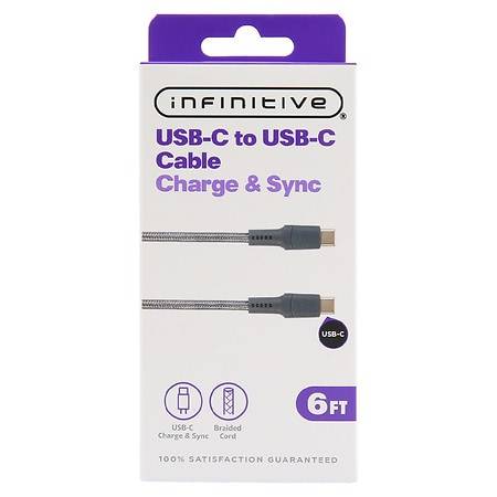 Infinitive Usb-C To Usb-C 6 ft Braided Cable