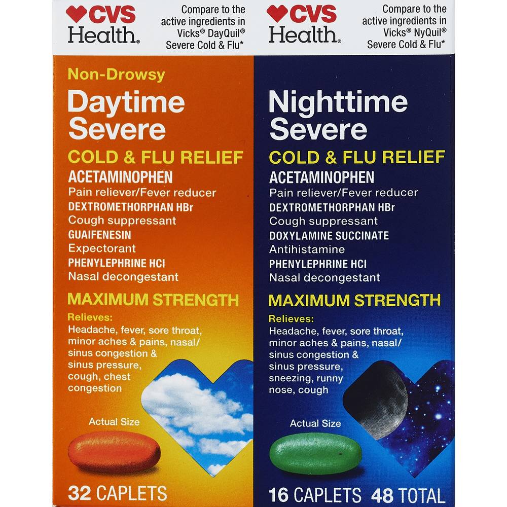 CVS Health Daytime and Nighttime Multi-Symptom Cold & Flu Relief,  8 CT