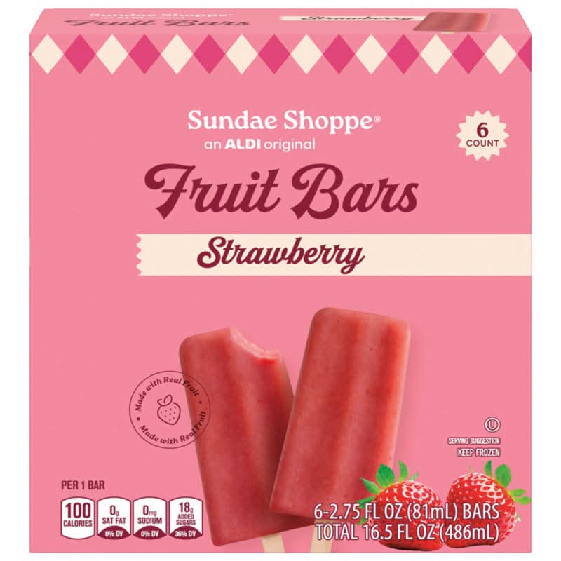 Sundae Shoppe Frozen Fruit Bars, Strawberry (6 x 2.75 fl oz)