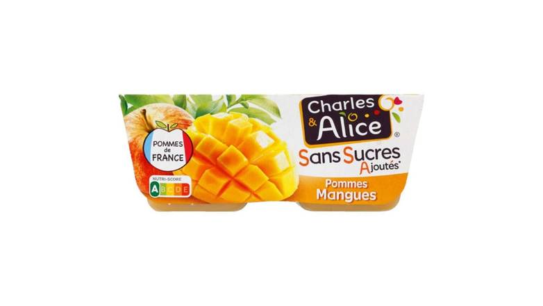 Charles & Alice Dessert aux Fruits Pommes Mangues Charles & Alice 4x100g Les 4 pots de 100g
