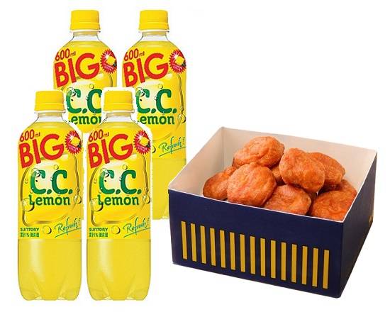 【セット】C.C.レモン (600ml)×4本+選べるからあげクンBOX(1箱)