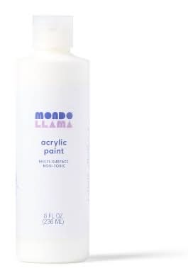 Mondo Llama Satin Acrylic Paint, Snow Flurry (8 fl oz)