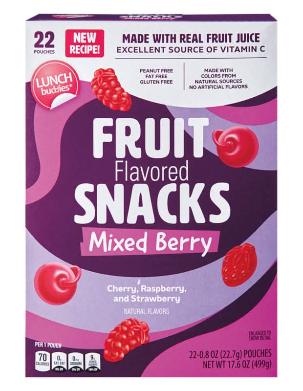 Lunch Buddies Fruit Snacks, Assorted (0.8 oz, 22 ct)