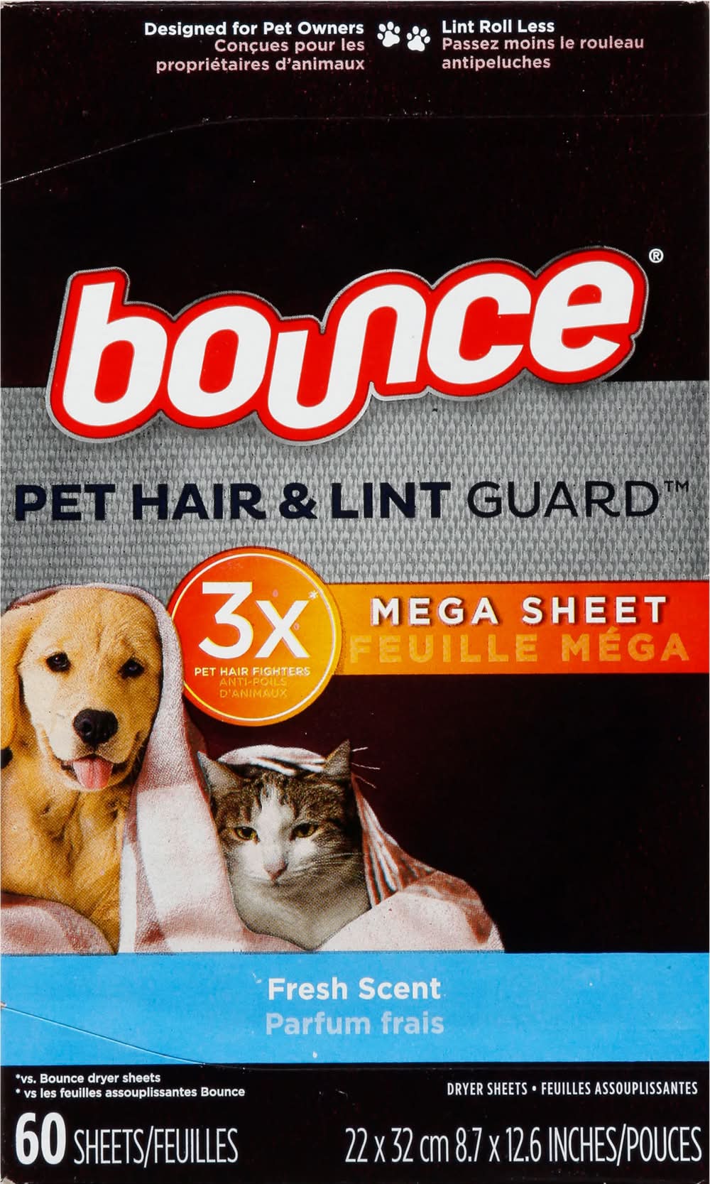 Bounce Pet Hair & Lint Guard Fresh Scent Dryer Sheets (1.77 lbs, 60 ct)