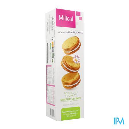Milical Biscuit Fourre Citron Paquet X12 Nutrition minceur - Minceur