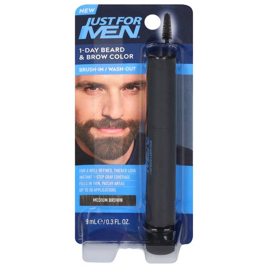 Just For Men Medium Brown Brush-In/Wash-Out 1-day Beard & Brow Color