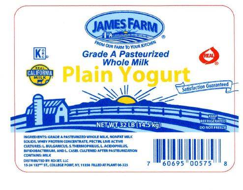 James Farm - Plain Yogurt - 32 lbs (Case of 1)