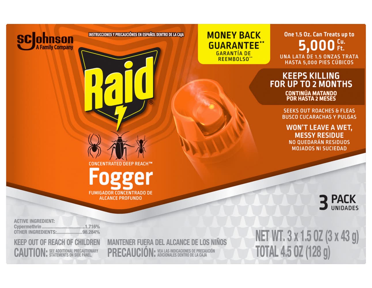 Raid Concentrated Deep Reach Fogger (3 x 1.5 oz)