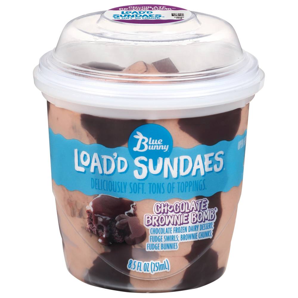 Blue Bunny Load'd Sundaes Chocolate Brownie Bomb (8.5 fl oz)