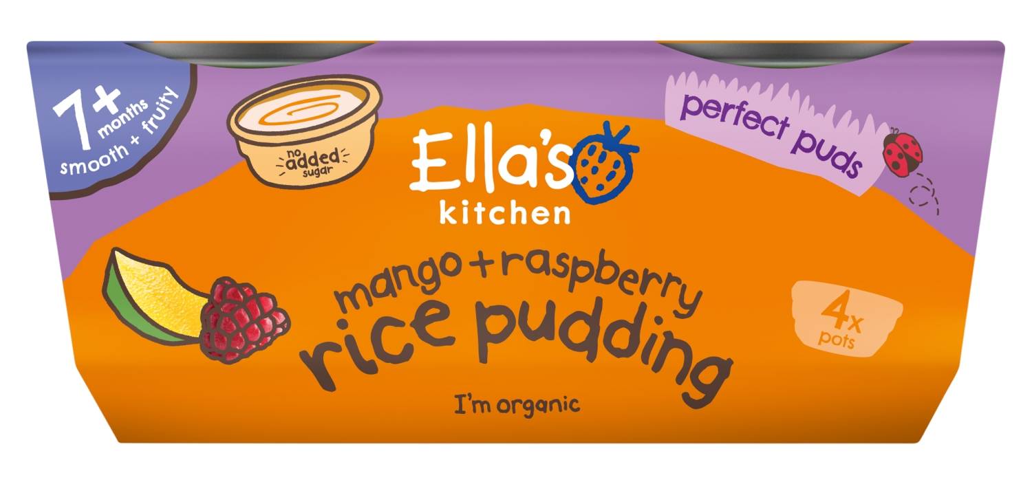 Ellas Kitchen Organic Mango And Raspberry Rice Pudding 80G